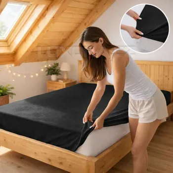 Prostěradlo Prostěradlo jersey černá 48 - 180 x 200 cm dvoulůžko