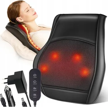 Masážní přístroj MASÁŽNÍ PŘÍSTROJ POLŠTÁŘ SHIATSU PRO MASÁŽ ZAD, KRKU, NOHOU A CELÉHO TĚLA S FUNKCÍ NAHŘÍVÁNÍ