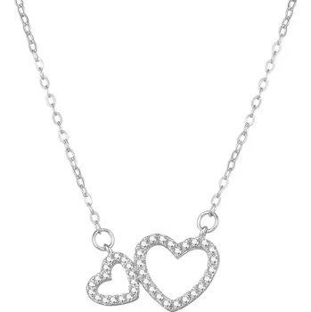 Náhrdelník Blyštivý stříbrný náhrdelník se srdíčky AGS1555/47 Agato