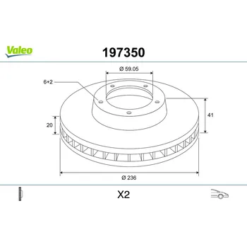 Brzdový kotouč Brzdový kotouč VALEO 197350