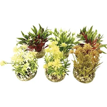 Dekorace do akvária Akvarijní dekorace Sydeco plastová akvarijní rostlina Nano Flowering Bush 10 cm, mix barev