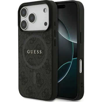 Náhradní kryt pro mobilní telefon Kryt Guess Case iPhone 17 Pro with MagSafe Guhmp17Lg4Gfrk (Pu 4G Ring Classic Logo) Black