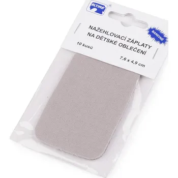 Nažehlovací záplaty 7,6x4,9 cm, malé, 10 šedobéžová