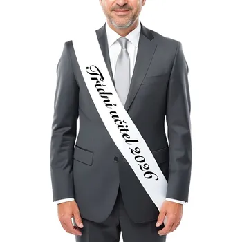 Party dekorace Třídní učitel 2026 – elegantní šerpa Bílá