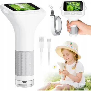 Digitální kapesní mikroskop 1000X s LED osvětlením, HD zvětšení pro děti