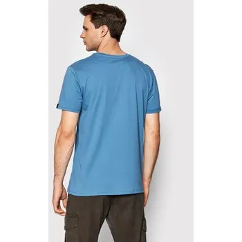 Pánské tričko Alpha Industries T-Shirt Basic Small Logo 188505 Modrá Regular Fit M
