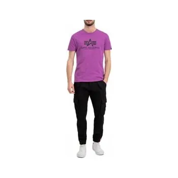 Pánské tričko Alpha Industries T-Shirt AI.100501-677-3XL Fialová Basic Fit 3XL