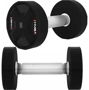 Pevné potažené/gumované činky HMS 2 x 5 kg