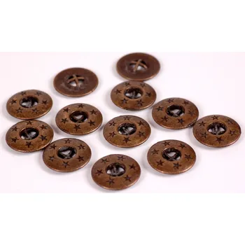 Knoflík Knoflík kovový vel.26 staromosaz, barva Staromosaz