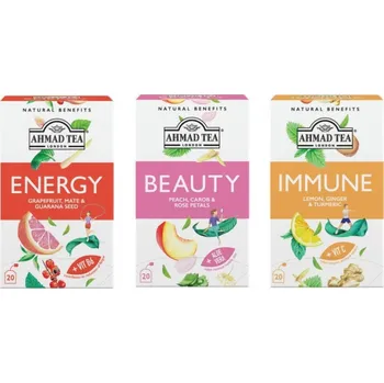 Čaj Ahmad Tea Fit & Beauty Box – set funkčních čajů 3 x 20 sáčků