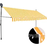 ZBXL Ručně zatahovací markýza s LED světlem 350 cm bílooranžová