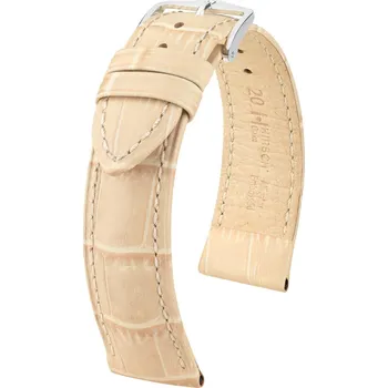 Řemínek na hodinky Kožený řemínek Hirsch Duke 01028190NQ-2, béžový, teletina - 18 mm