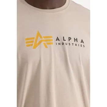 Pánské tričko Alpha Industries T-Shirt AI.118502-679-3XL Béžová Regular Fit XL