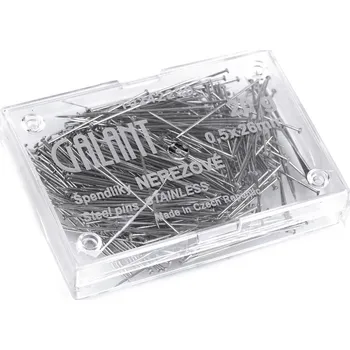Celokovové špendlíky délka 26 mm nerezové, velké, nikl