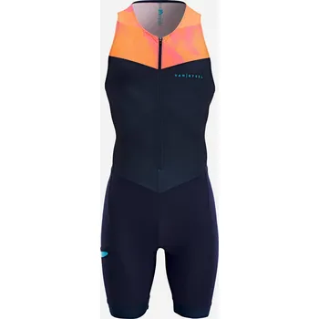 cyklistický dres VAN RYSEL Pánská triatlonová kombinéza na krátkou vzdálenost Trifonction SD M MODRÁ|RŮŽOVÁ|ČERVENÁ