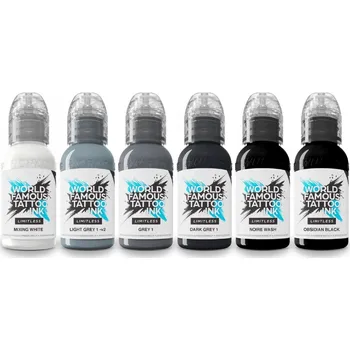Tetovací barva Sada barev na tetování World Famous Thomas Carli Jarlier Noire Ink Set v2,