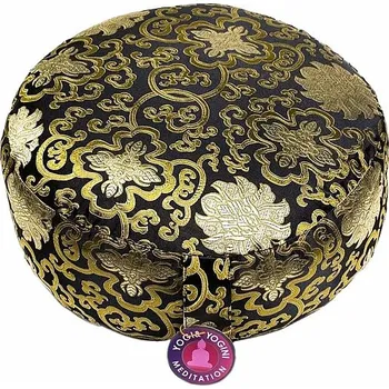 Polštář Meditační polštář zlatočerný Lotos cca 33 x 17 cm