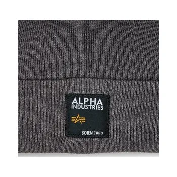 Pokrývka hlavy Alpha Industries Čepice Label Beanie 118934 Šedá OS