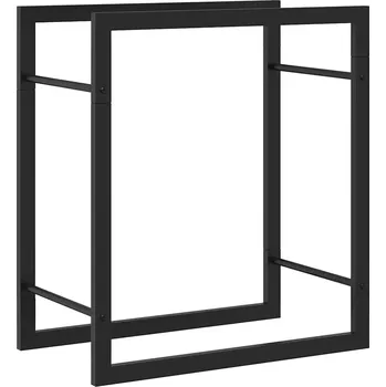 Ocelový stojan na palivové dřevo černý 50 x 28 x 56 cm