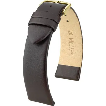 Řemínek na hodinky Kožený řemínek Hirsch Toronto L 03702010NQ-1, hnědý, teletina, délka L - 20 mm