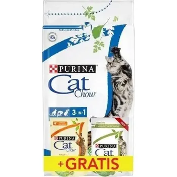 Krmivo pro kočku Cat chow 3v1 s krůtím masem 1,5 kg + 2 kapsičky 85 g