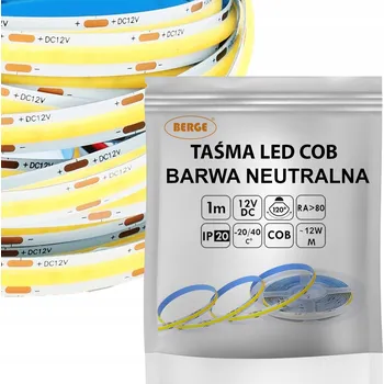 LED páska LED pásek 5m Berge bílá neutrální 12V 60W homogenní