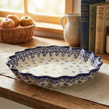 Nádoba na pečení BOLESŁAWIEC GU-1331 DEK. 882A 26 cm - keramická forma na koláč