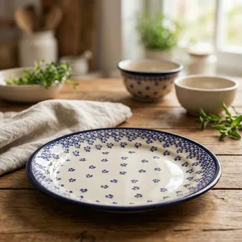 Talíř BOLESŁAWIEC GU-1259 DEK. 882A 25 cm - keramický mělký obědový talíř