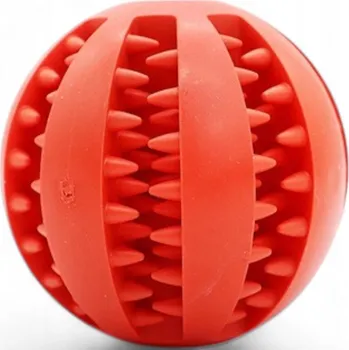 Hračka pro psa Míček na psí pamlsky, interaktivní žvýkací hračka 7 cm, červená