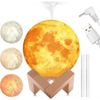 Zvlhčovač vzduchu Filtr do zvlhčovače, zvlhčovač vzduchu páry, ultrazvukový zvlhčovač vzduchu Zaveo ZVLHČOVAČ VZDUCHU POWIETRZA LAMPKA KSIĘŻYC 3W 3 W 0,88 l bílý