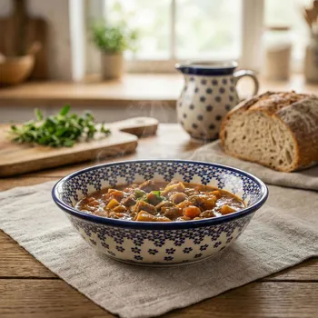 Talíř Hluboký jídelní talíř Keramika Bolesławiec 22 cm - dek. 882A (druhý druh)