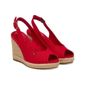 Dámské baleríny Tommy Hilfiger Espadrilky Flag High Wedge Espad Slingback FW0FW09343 Červená 37