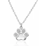 Dívčí stříbrný náhrdelník Tlapka AGT-ND03W Agato