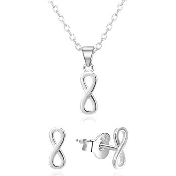 Náušnice Slušivá stříbrná sada šperku AGSET365R (řetízek, přívěsek, náušnice) Agato