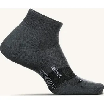 Pánské ponožky Feetures Unisex Ponožky Merino 10 Max Cushion Quarter šedé grey L 43-46