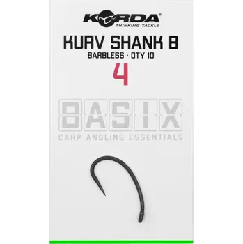 Rybářský háček KORDA Háčky Basix Kurv Shank Barbless 4
