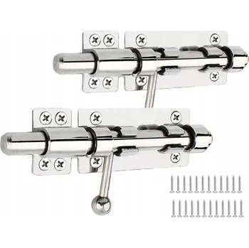 2X Oboustranná závora, zástrč pro dveře, bránu, petlice, uzávěr ocel sada