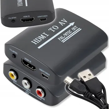 Video redukce Konvertor / Adaptér obrazu z HDMI na AV RCA cinch - Převodník NTSC/PAL