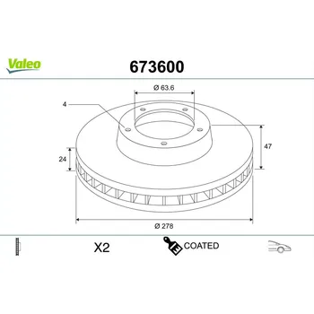 Brzdový kotouč Brzdový kotouč VALEO 673600