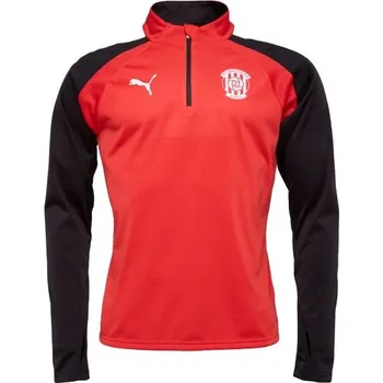 Pánská mikina Pánská fotbalová mikina Puma TEAMLIGA 1/4 ZIP TOP - ZBROJOVKA BRNO L Červená, Černá, Bílá