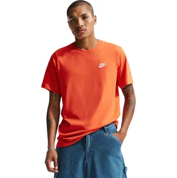 Pánská móda Pánské tričko Nike Sportswear Club - orange/white Oranžový (S)