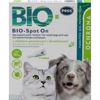 Antiparazitikum pro psa Kapky proti Blechám a Klíšťatům pro psa kočku do 10 kg Pess Spot On 4 aplikace