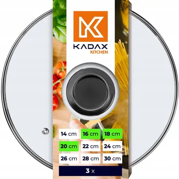 Poklice KADAX SKLENĚNÁ POKLICE SADA POKLIC 16/18/20cm