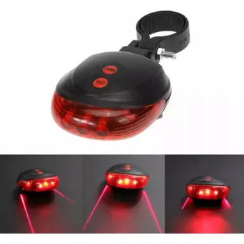 Cyklosvítilna Zadní světlo na kolo černé s LED diodou a laserem, 7 režimů, 3000 lm