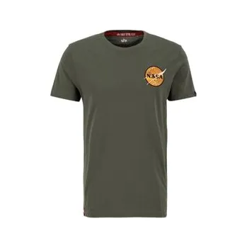 Pánské tričko Alpha Industries T-Shirt AI.136508-142-3XL Zelená Regular Fit M