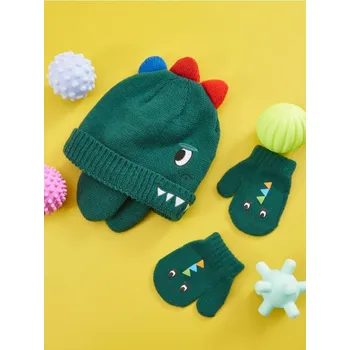 Pokrývka hlavy Sinsay - Souprava čepice a rukavic - tmavě zelená - 9109P-79X - 9109P-79X-X69-1