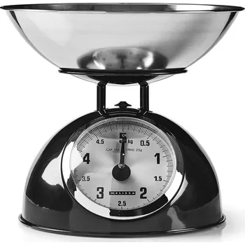 Kuchyňská váha NEDIS Mellisa kuchyňská váha/ analogová/ nosnost 5kg/ vyjímatelná mísa/ nerezová ocel/ černá