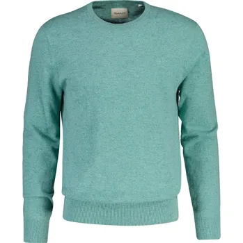 Pánský svetr SVETR GANT SLUB COTTON LINEN C-NECK OCEAN GREEN MELANGE