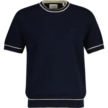 Pánské oblečení SVETR GANT COTTON MODAL SS C-NECK EVENING BLUE