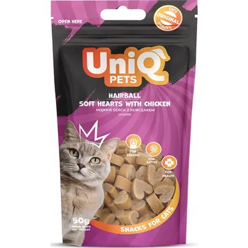 Krmivo pro kočku Pro kočky Pamlsek s kuřecím masem, měkkými srdíčky a tričky, 50g UNIQ PETS